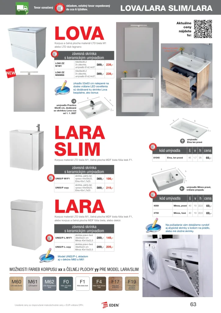 Katalóg série LOVA / LARA SLIM / LARA – strana 1