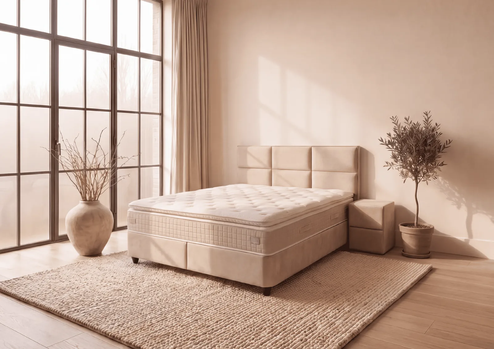 Posteľ ROYAL Hamilton Beige – matrac Erika