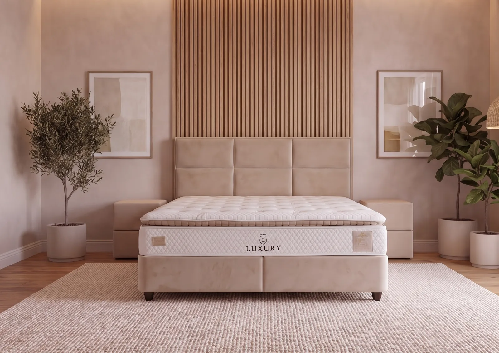 Posteľ ROYAL Hamilton Beige – matrac Luxury